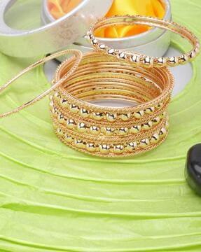 set of 10 gold-plated bangles