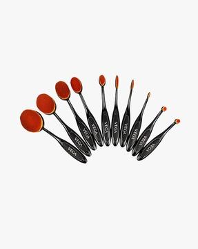 set of 10 pro ez professional make up brushes - mbs-10