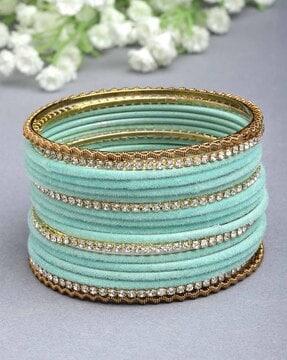 set of 18 american diamond-studded bangles