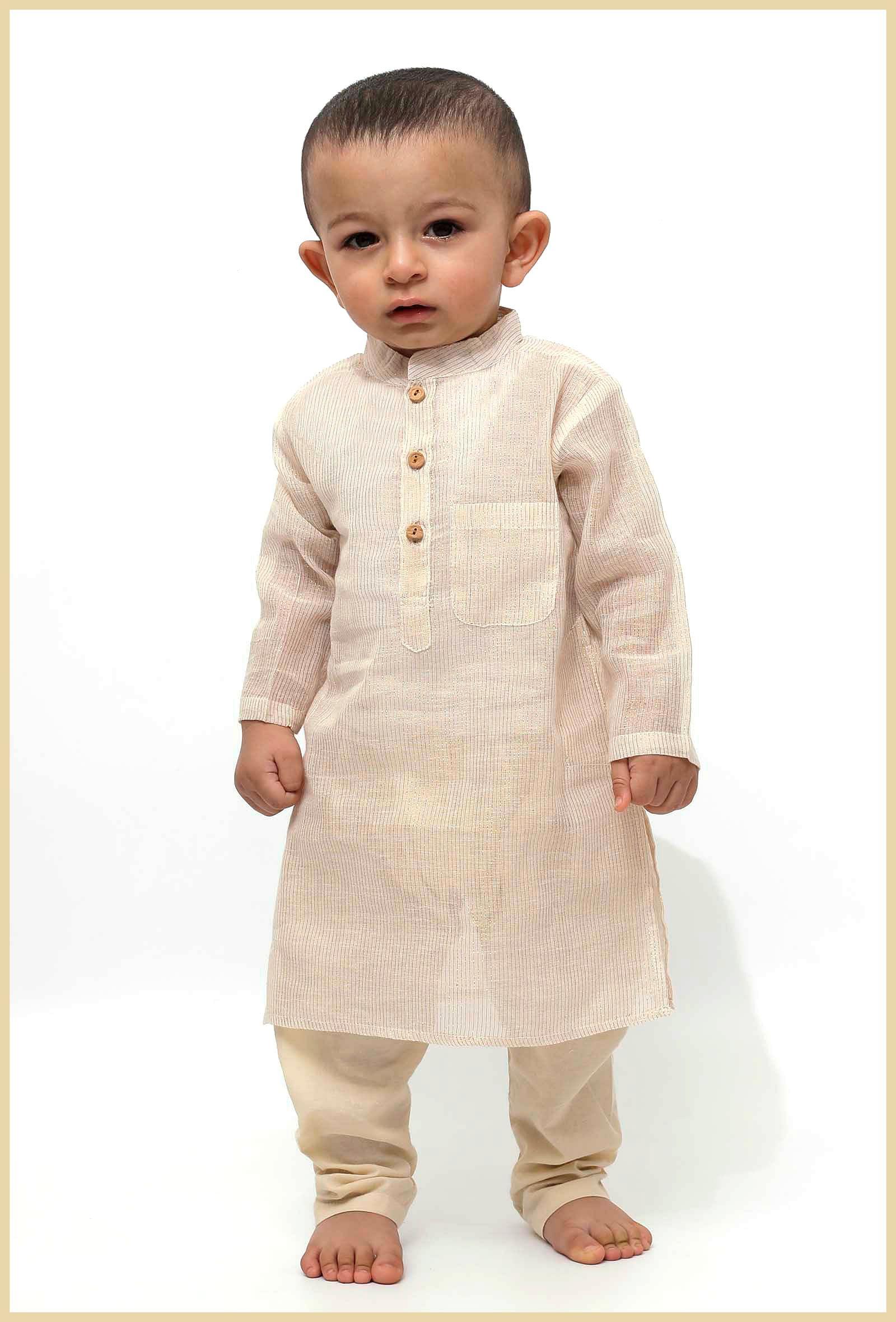 set of 2 - silver stripe malmal kurta pyjama