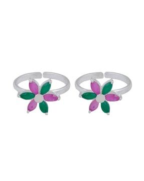 set of 2 925 sterling silver toe rings