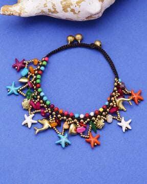 set of 2 anklets with beads