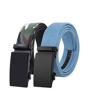 set of 2 belts with buckle closure