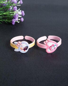 set of 2 cartoon print cuff bracelets