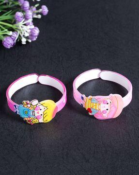 set of 2 cartoon print cuff bracelets
