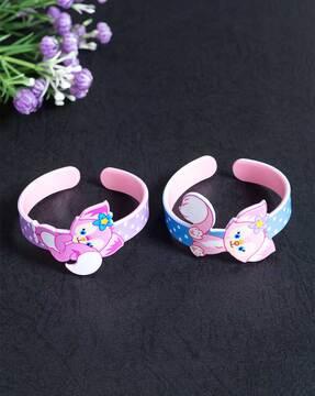 set of 2 cartoon print cuff bracelets