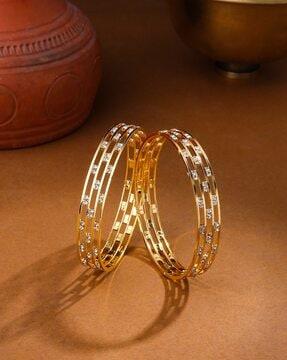 set of 2 cz studded bangles