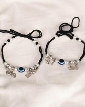 set of 2 evil eye adjustable bracelet