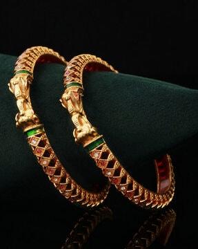 set of 2 gold-plated bangles