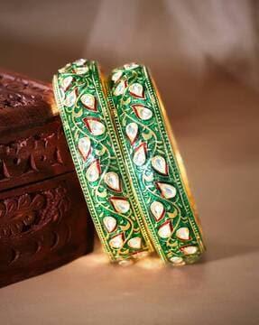 set of 2 gold-plated bangles