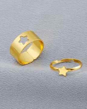 set of 2 gold-plated couple rings