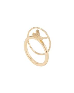 set of 2 gold-plated ring