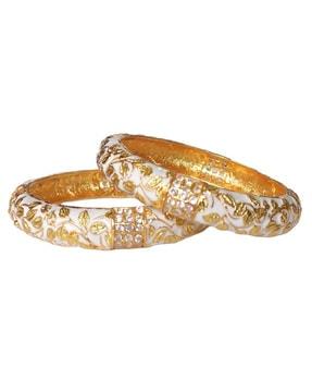 set of 2 gold-plated slip-on bangles