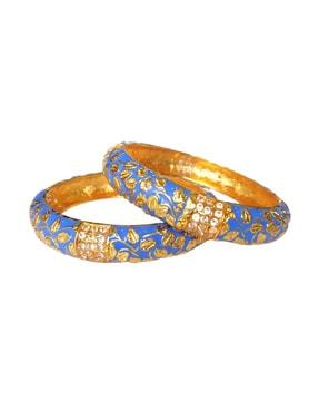 set of 2 gold-plated slip-on bangles