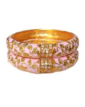 set of 2 gold-plated slip-on bangles