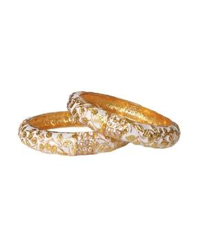 set of 2 gold-plated slip-on bangles