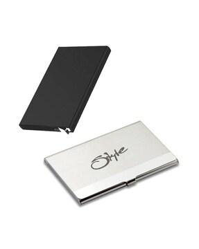 set of 2 metal card holders