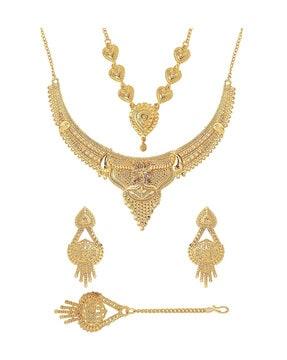 set of 2 necklaces with earrings & mangtika