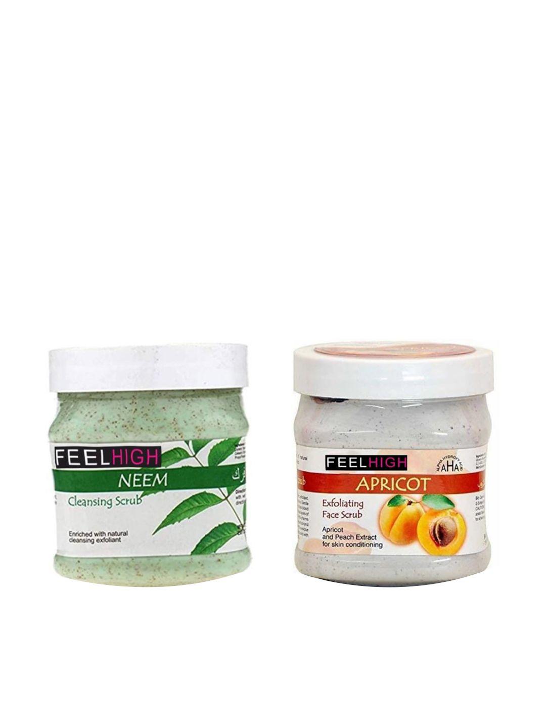set of 2 neem scrub & apricot scrub for face & body 500 ml each