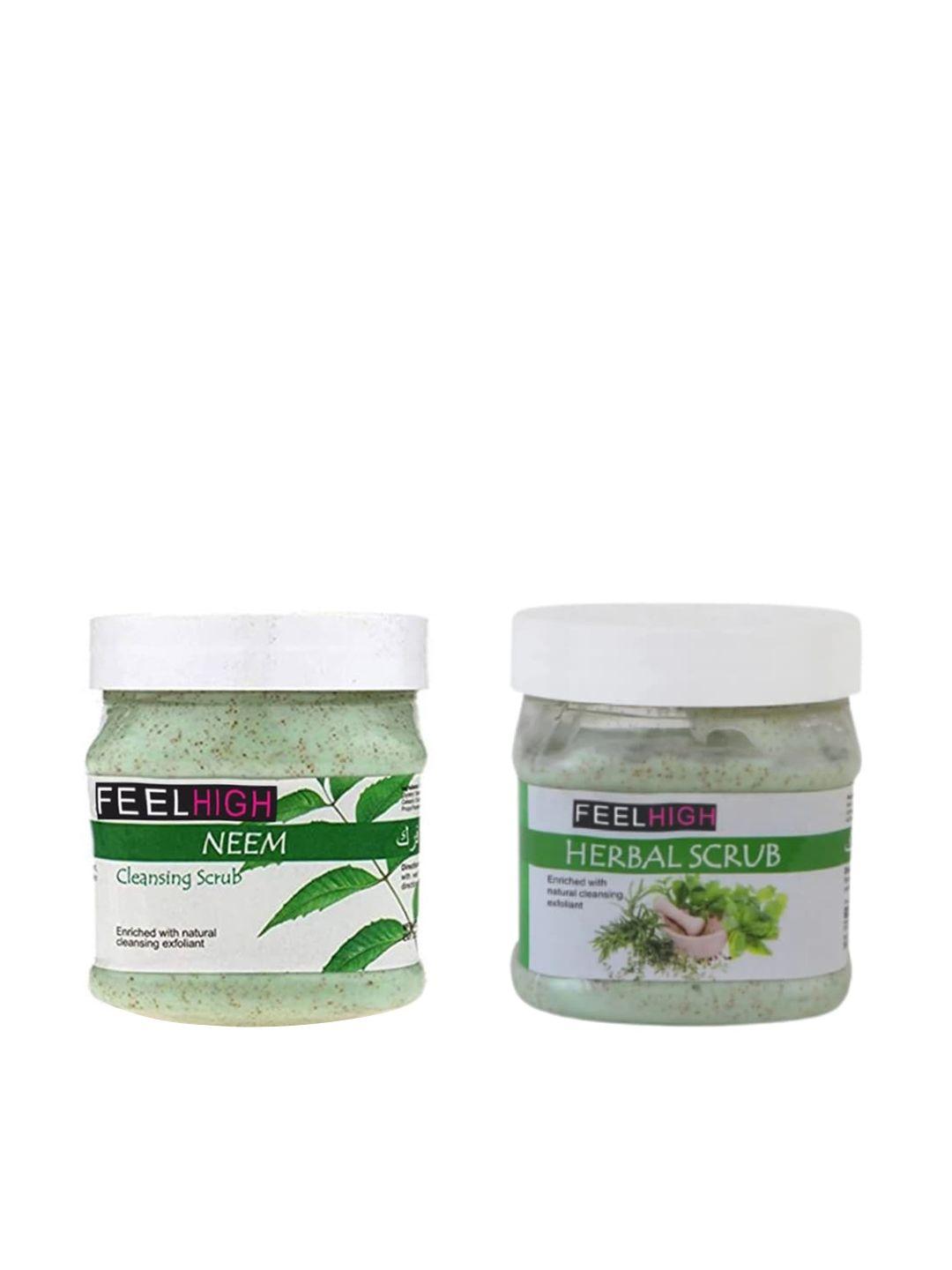 set of 2 neem scrub & herbal scrub for face & body 500 ml each