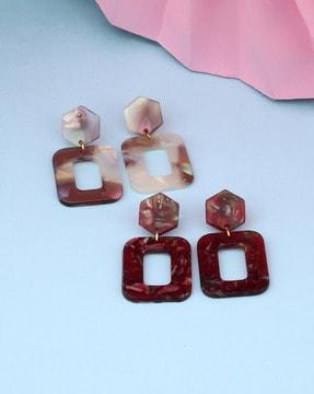 set of 2 pair dangler earrings