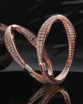 set of 2 rose gold-plated bangles