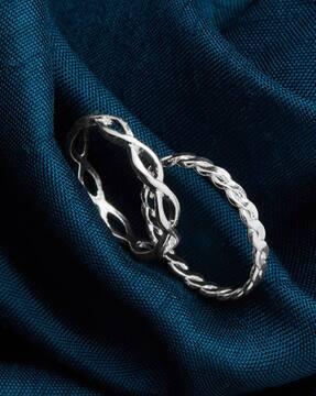 set of 2 silver-plated rings