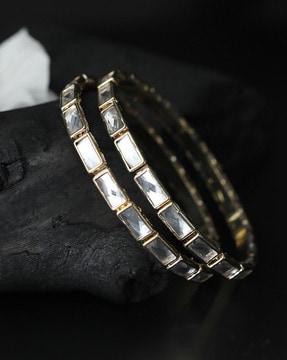 set of 2 stone-studded bangles