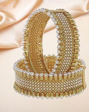 set of 2 stone-studded classic bangles