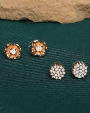 set of 2 stone studded earrings