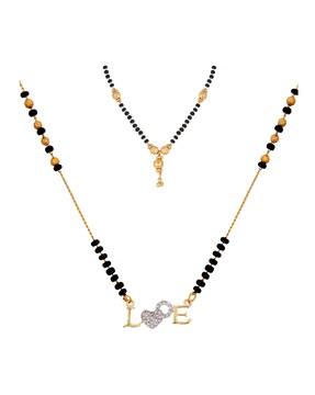 set of 2 stone-studded mangalsutras