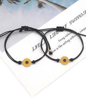 set of 2 sunflower friendship bracelets