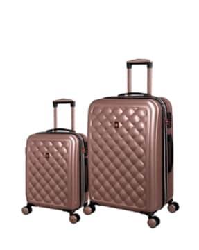 set of 2 textured trolley bags