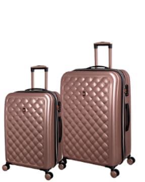 set of 2 textured trolley bags