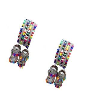 set of 2 traditional bangle bracelets with ghungroo