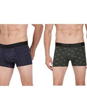 set of 2 trunks with elasticated waistband