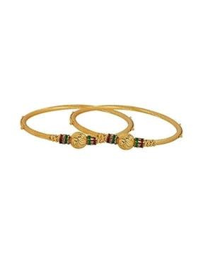 set of 2 women gold-plated slip-on bangles