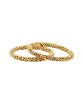 set of 2 women gold-plated slip-on bangles