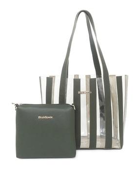 set of 2 women striped handbags