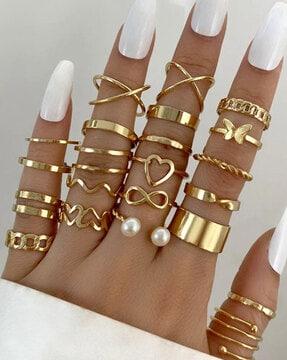 set of 22 gold-plated stackable rings