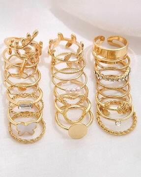 set of 24 gold-plated stackable rings