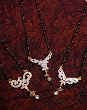 set of 3 beaded mangalsutras