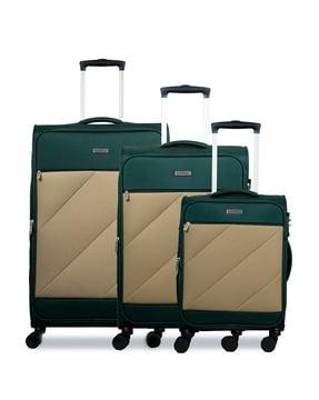 set of 3 colourblock trolley bags