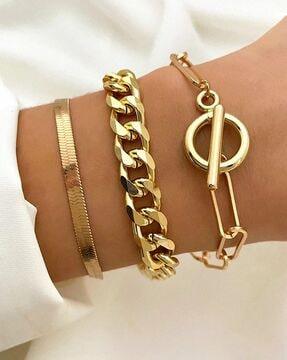 set of 3 contemporary stackable bracelets