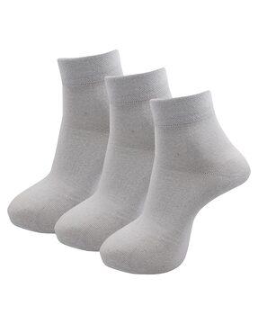 set of 3 cotton ankle-length everyday socks