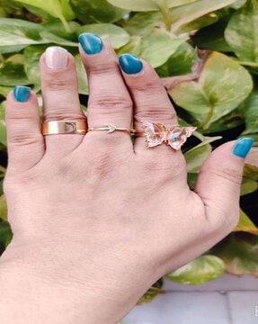 set of 3 gold-plated rings