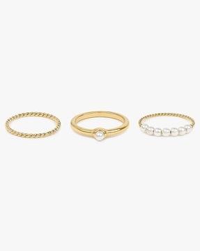 set of 3 gold-plated rings