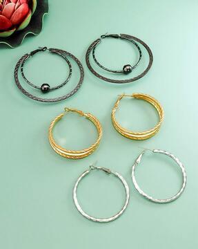 set of 3 hoops earrings