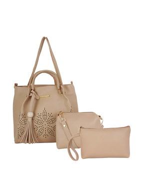 set of 3 perforated handbags