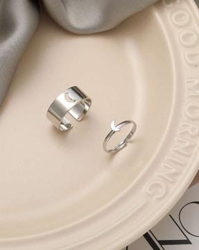 set of 3 silver-plated couple rings